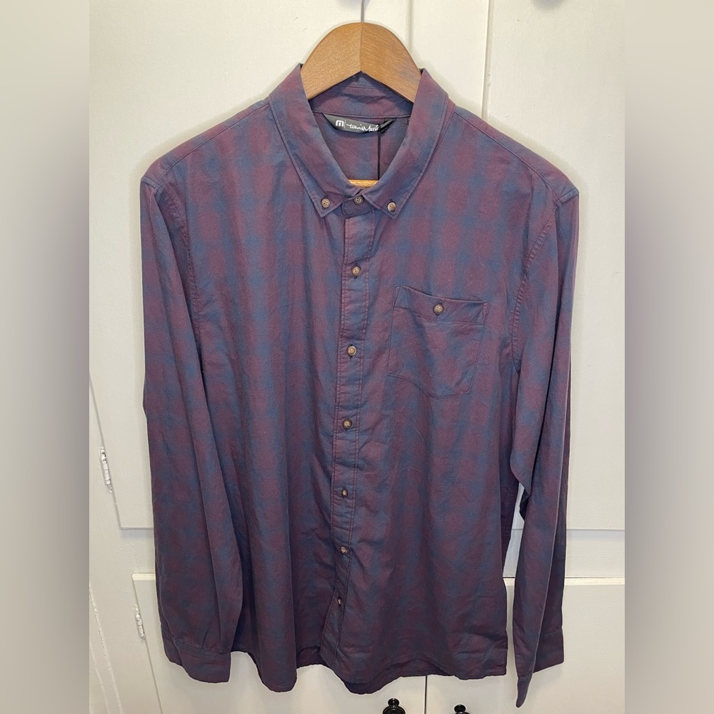 TravisMathew Tightrope Regular Fit Check Button-Down Shirt